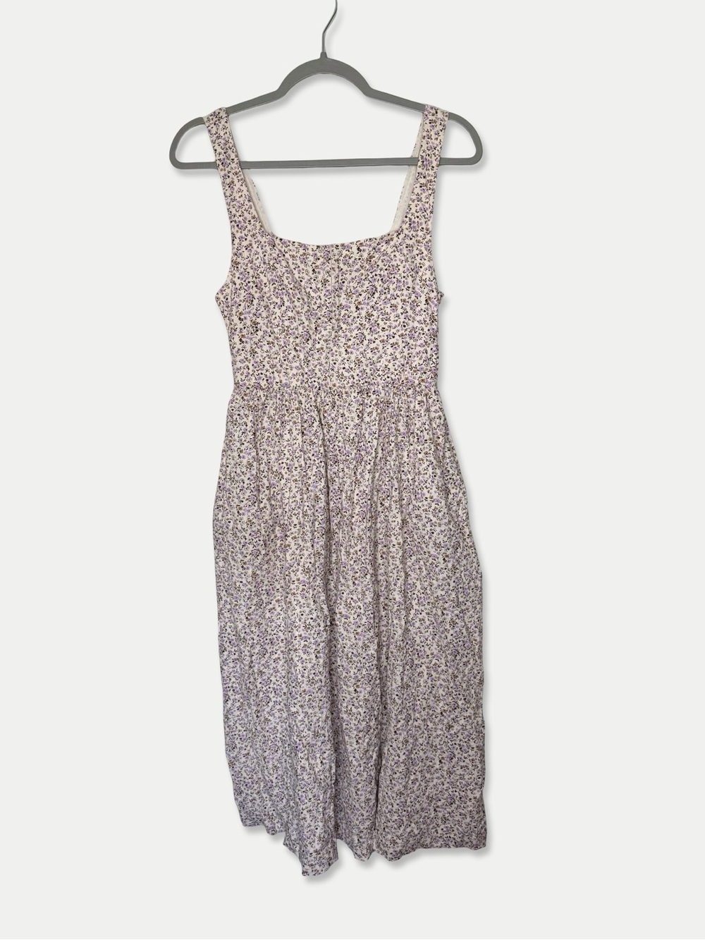 Aerie Floral Smocked Back Midi Dress Size Small